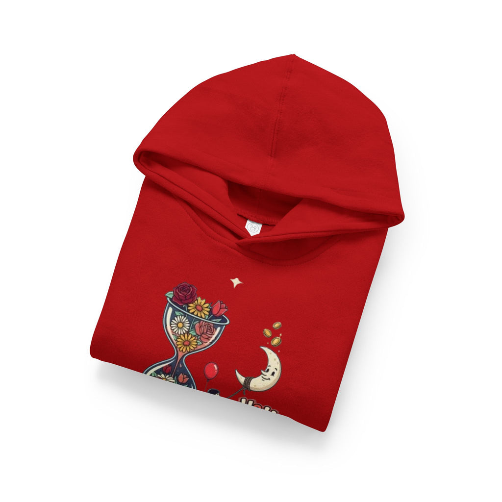 Toddler Hoodie with Bold Red Dot — Minimalist Kids Pullover