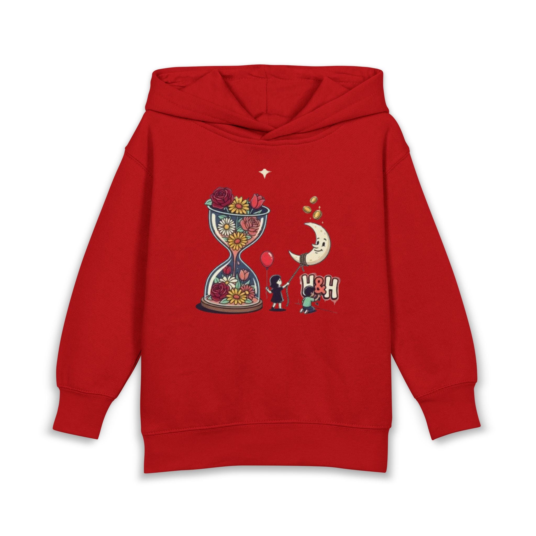 Toddler Hoodie with Bold Red Dot — Minimalist Kids Pullover